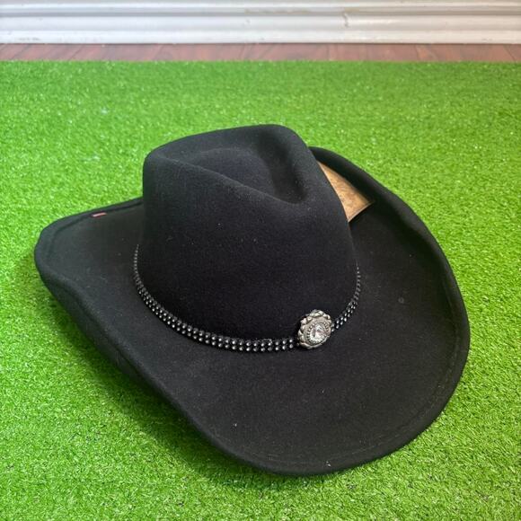 Bullhide Women’s Size L Black Felt Cowboy Hat Western Rhinestones Festival Rodeo - Picture 1 of 4